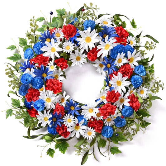 Waipfaru 22inch Spring Wreath for Front Door,Artificial Floral Wreath for Home Decoration