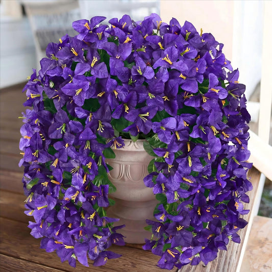 Waipfaru Artificial Bougainvillea Flowers Plants for Outdoors Decoration,2 Pcs UV Resistant Hanging Flowers for Front Door Porch Planter Urn Patio Garden Decor
