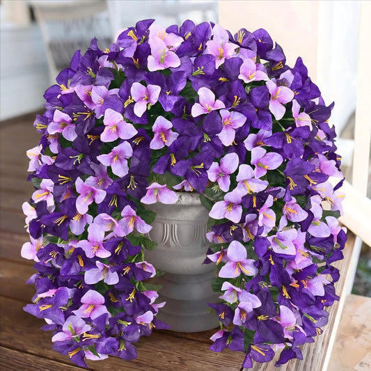 Waipfaru Artificial Bougainvillea Flowers Plants for Outdoors Decoration,2 Pcs UV Resistant Hanging Flowers for Front Door Porch Planter Urn Patio Garden Decor