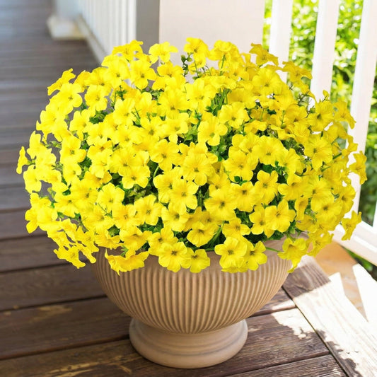 Waipfaru Artificial Flowers for Outdoors Fake Plants Outside Decoration, 12 Bundles UV Resistant Silk Morning Glory,Realistic Faux Flowers for Planter Porch Patio Yard Decor