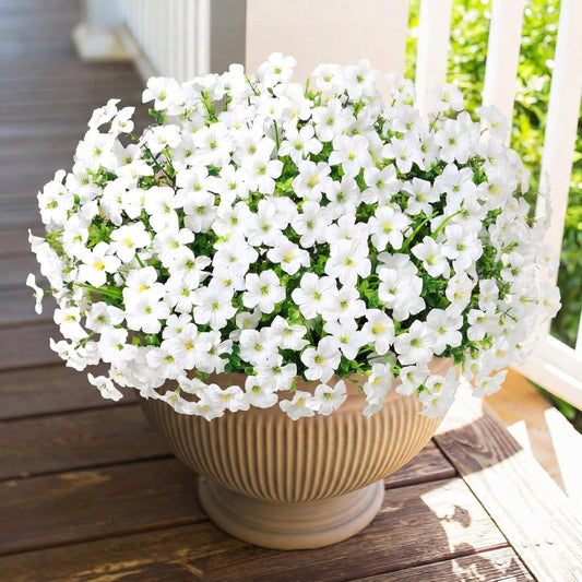Waipfaru Artificial Flowers for Outdoors Fake Plants Outside Decoration, 12 Bundles UV Resistant Silk Morning Glory,Realistic Faux Flowers for Planter Porch Patio Yard Decor