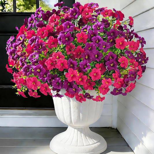 Waipfaru Artificial Flowers for Outdoors Fake Plants Outside Decoration, 12 Bundles UV Resistant Silk Morning Glory,Realistic Faux Flowers for Planter Porch Patio Yard Decor