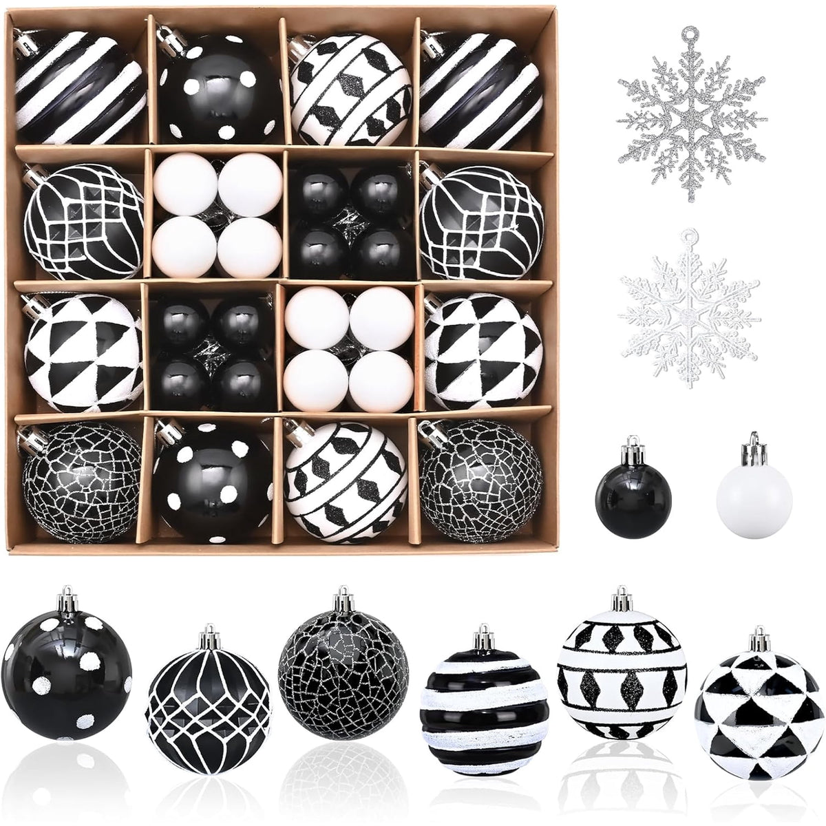 Waipfaru Christmas Balls Ornaments for Xmas Tree,50Pcs Shatterproof Christmas Tree Decorations, 2.36" Hanging Xmas Ball Ornaments Set for Holiday Party Decoration