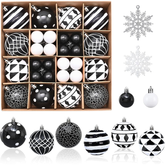Waipfaru Christmas Balls Ornaments for Xmas Tree,50Pcs Shatterproof Christmas Tree Decorations, 2.36" Hanging Xmas Ball Ornaments Set for Holiday Party Decoration