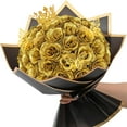 Waipfaru Glitter Roses Bouquet,24pcs Glitter Artificial Flowers,DIY Glitter Everlasting Rose Bouquet with Stem for Valentine's Day Gift,Engagement,Anniversary,Wedding