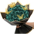 Waipfaru Glitter Roses Bouquet,24pcs Glitter Artificial Flowers,DIY Glitter Everlasting Rose Bouquet with Stem for Valentine's Day Gift,Engagement,Anniversary,Wedding