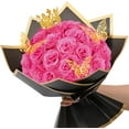Waipfaru Glitter Roses Bouquet,24pcs Glitter Artificial Flowers,DIY Glitter Everlasting Rose Bouquet with Stem for Valentine's Day Gift,Engagement,Anniversary,Wedding