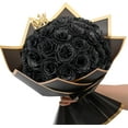 Waipfaru Glitter Roses Bouquet Black,24pcs Glitter Artificial Flowers,DIY Glitter Everlasting Rose Bouquet with Stem for Valentine's Day Gifts,Engagement,Anniversary,Wedding