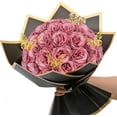 Waipfaru Crimson Glitter Roses Bouquet,56pcs Artificial Roses Flowers,DIY Glitter Everlasting Rose Bouquet with Stem for Valentine's Day Anniversary(36 Crimson&20 White)