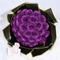 Waipfaru Glitter Roses Bouquet Purple,24pcs Glitter Artificial Flowers,DIY Glitter Everlasting Rose Bouquet with Stem for Valentine's Day Gifts,Engagement,Anniversary,Wedding