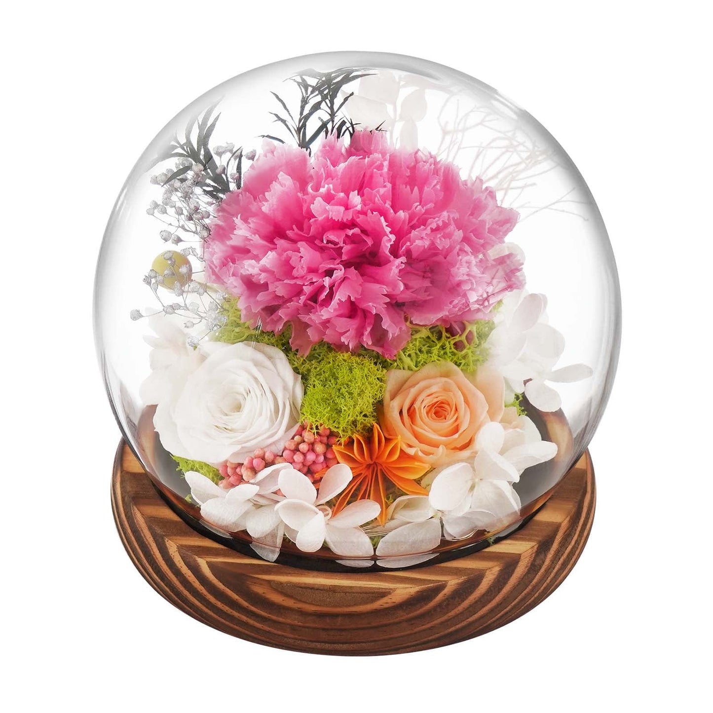 Waipfaru Preserved Rose in Glass Dome with Wooden Base,Eternal Rose Flower for Valentine’s Day, Anniversary, Birthday, Romantic Gift for Her