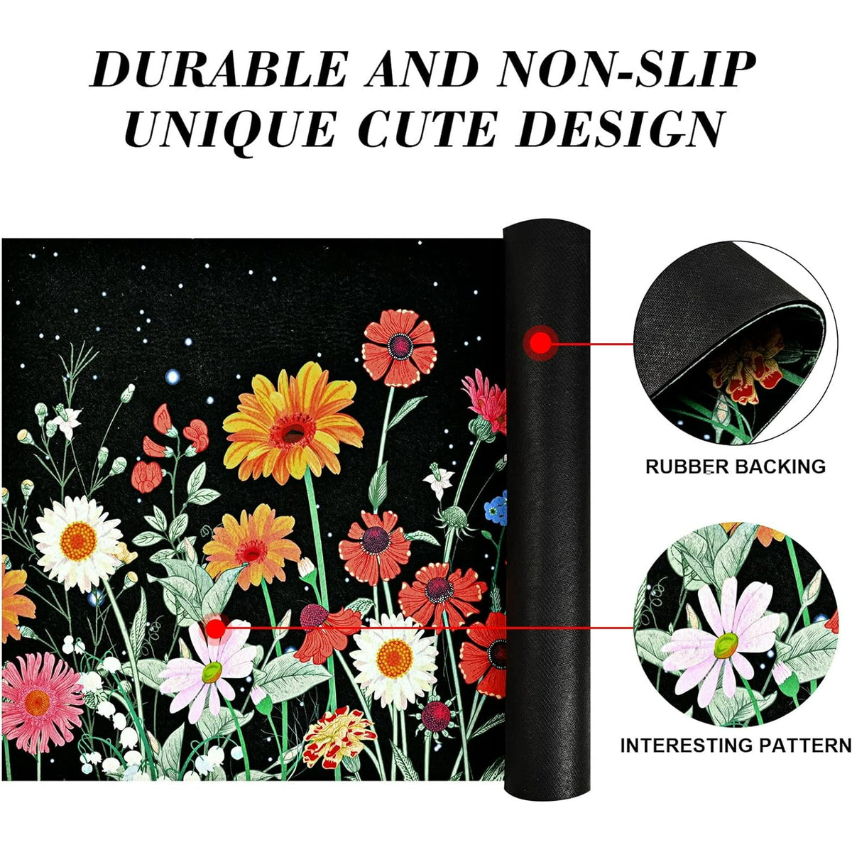 Waipfaru Spring Doormats Floral Front Doormat Non Slip Summer Welcome Mat for Outdoor Entrance, 18" x 30"
