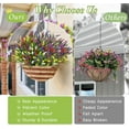 Waipfaru 20 Bundles Artificial Lavender Plants Outdoor, UV Resistant Fake Flowers,Realistic Faux Plastic Lavender Shrubs for Porch Garden Window Box Home Decor (Mix)