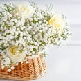 Waipfaru 12 Pcs Artificial Baby Breath Flower Pick, 21inch Real Touch Silk Faux Gypsophila Bouquets for Wedding Arrangement Party Home Decoration(White)