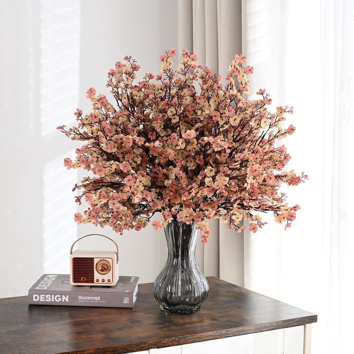 Waipfaru 20Pcs Artificial Fall Flowers Babys Breath Flower Bulk,Real Touch Silk Gypsophila Bouquets for Home Festival Decor