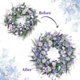 Waipfaru 22" Spring Wreaths for Front Door, Artificial Summer Wreath with Eucalyptus Leaf,Lavender Daisy for Indoor Outdoor Home Decor Festival Celebrations