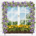 Waipfaru Spring Garland with Flowers, 6ft Artificial Lavender Vines for Mantle, Purple Wildflower Garland for Wedding Party Table Centerpiece Decor