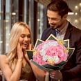 Waipfaru Pink Glitter Roses Bouquet,56pcs Artificial Roses Flowers,DIY Glitter Everlasting Rose Bouquet with Stem for Valentine's Day Anniversary(36 Pink&20 White)