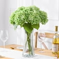 Waipfaru 4Pcs Hydrangea Artificial Flowers,20" Faux Hydrangea Flower with Stems,Full Latex Real Touch Hydrangea Flowers for Office Home Party Wedding Decor(Green)