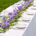 Waipfaru Spring Garland with Flowers, 6ft Artificial Lavender Vines for Mantle, Purple Wildflower Garland for Wedding Party Table Centerpiece Decor