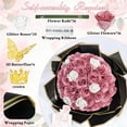 Waipfaru Crimson Glitter Roses Bouquet,56pcs Artificial Roses Flowers,DIY Glitter Everlasting Rose Bouquet with Stem for Valentine's Day Anniversary(36 Crimson&20 White)