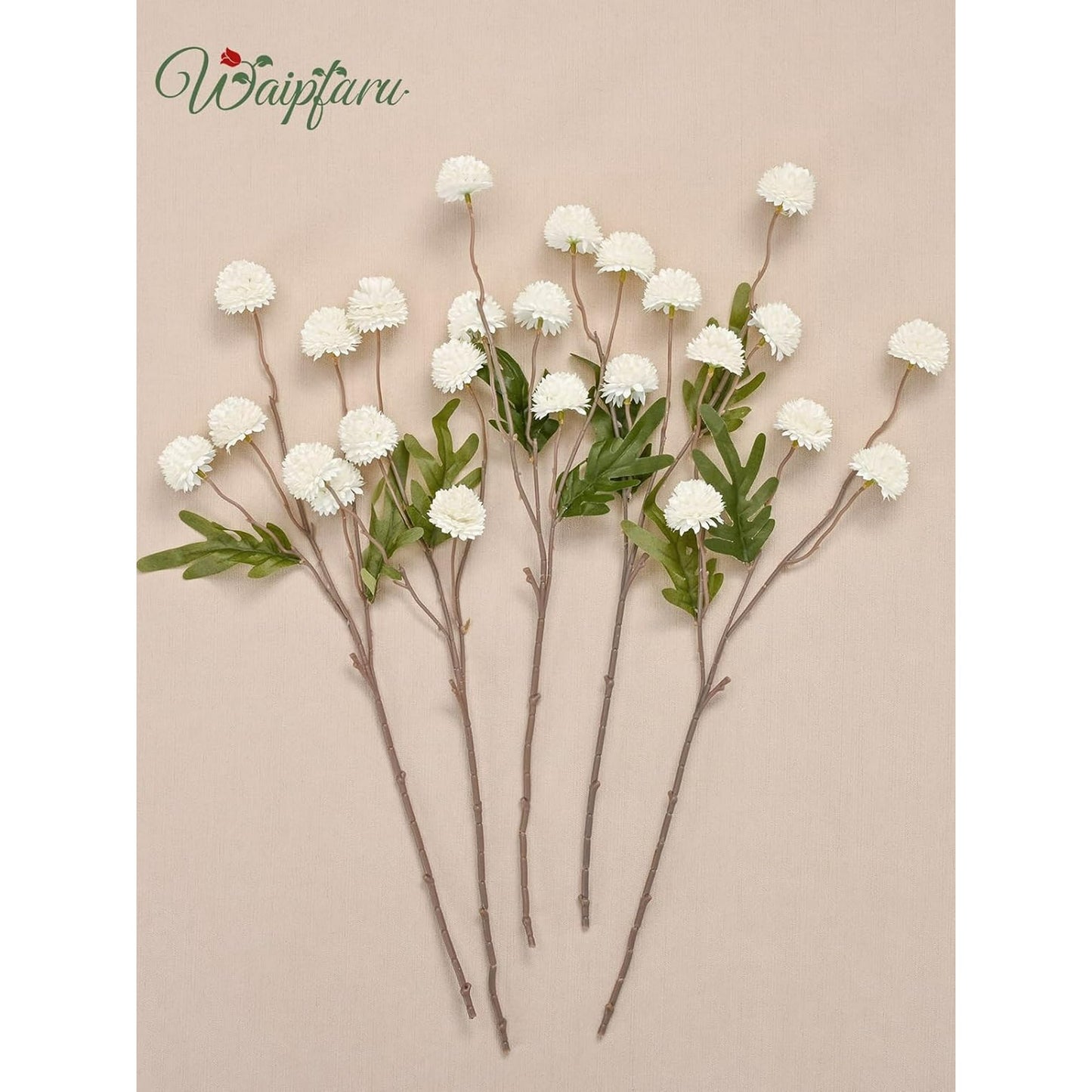 Waipfaru 12pcs Fake Silk Pompon Mum Artificial Flowers,Small Faux Chrysanthemums with Stems,Realistic Floral Decorations for Wedding DIY Bouquet Centerpieces Shower Vase Home Decor