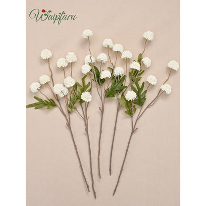 Waipfaru 12pcs Fake Silk Pompon Mum Artificial Flowers,Small Faux Chrysanthemums with Stems,Realistic Floral Decorations for Wedding DIY Bouquet Centerpieces Shower Vase Home Decor