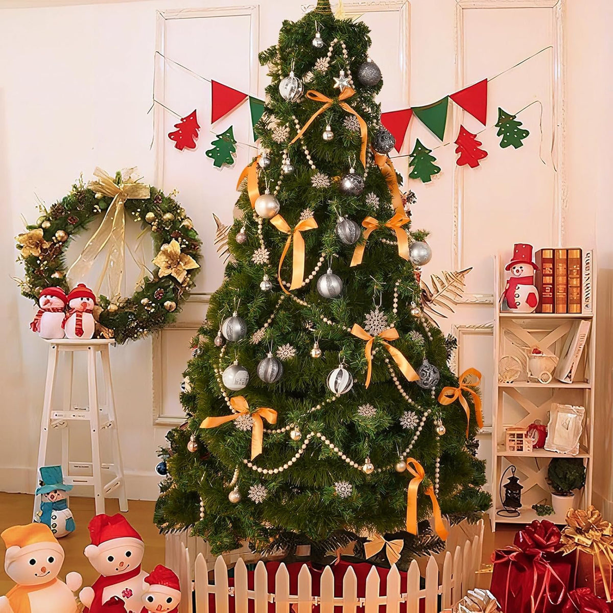 Waipfaru Christmas Balls Ornaments for Xmas Tree,50Pcs Shatterproof Christmas Tree Decorations, 2.36" Hanging Xmas Ball Ornaments Set for Holiday Party Decoration