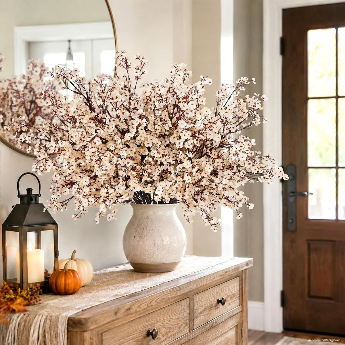 Waipfaru 20Pcs Artificial Fall Flowers Babys Breath Flower Bulk,Real Touch Silk Gypsophila Bouquets for Home Festival Decor