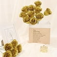 Waipfaru Glitter Roses Bouquet,24pcs Glitter Artificial Flowers,DIY Glitter Everlasting Rose Bouquet with Stem for Valentine's Day Gift,Engagement,Anniversary,Wedding