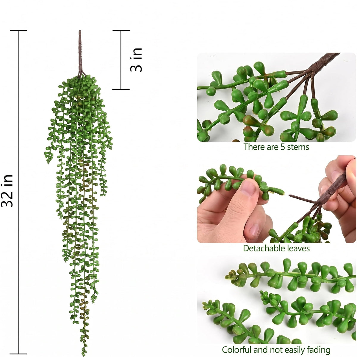Waipfaru Artificial Hanging Plants,4 Pack Faux Hanging Greenery, Lush Fake Hanging Vines for Indoor Outdoor Decor