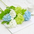 Waipfaru 4Pcs Real Touch Hydrangea Artificial Flower ,27inch Latex Long Stem Hydrangea Flower Bouquets for Home Party Wedding Table Decor