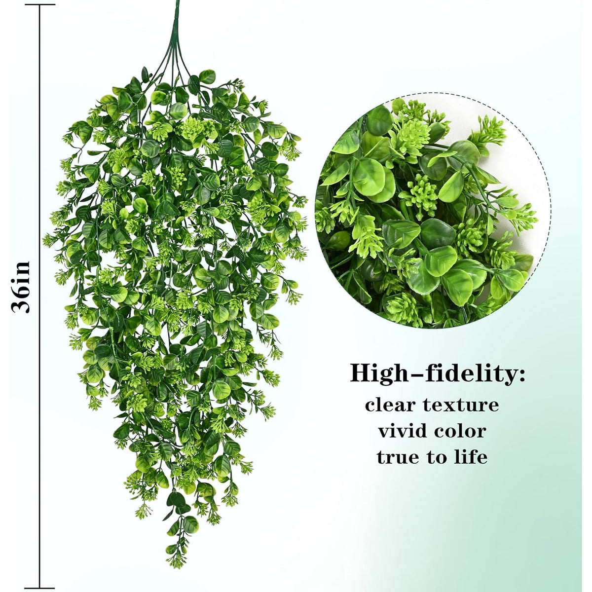 Waipfaru Artificial Hanging Plants,4 Pack Faux Hanging Greenery, Lush Fake Hanging Vines for Indoor Outdoor Decor