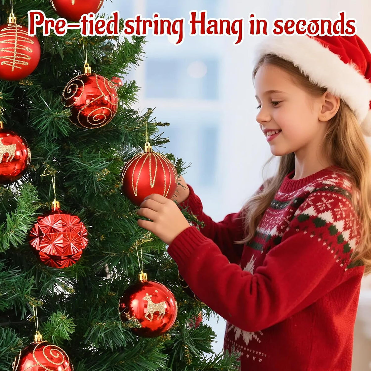 Waipfaru 16Pcs Christmas Ball Ornaments,3.15" Shatterproof Hanging Xmas Ornaments Set for Christmas Holiday Party Decoration