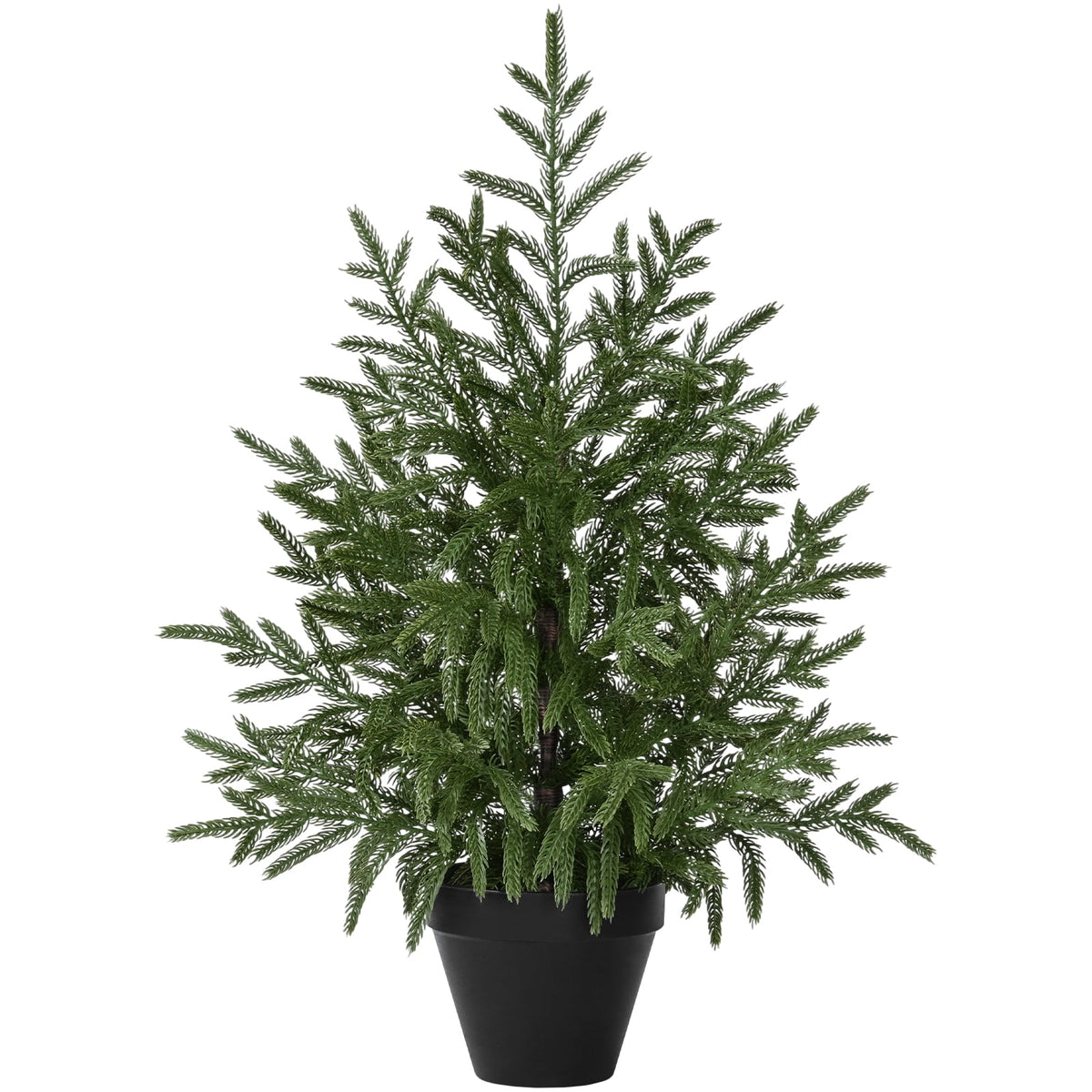 Waipfaru 2ft Pre-Lit Artificial Norfolk Pine Christmas Tree,Realistic Potted Tree with LED Lights, Artificial Christmas Trees for Holiday Decoration