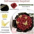 Waipfaru Glitter Roses Bouquet,24pcs Artificial Rose Flower,DIY Glitter Everlasting Rose Bouquet with Stem for Valentine's Day Gifts,Engagement,Anniversary,Wedding