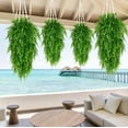 Waipfaru Artificial Hanging Plants Fern Vine,4 Pack Fake Ivy Leaves Plastic Plants, Faux UV Resistant Greenery Decor for Indoors & Outdoors