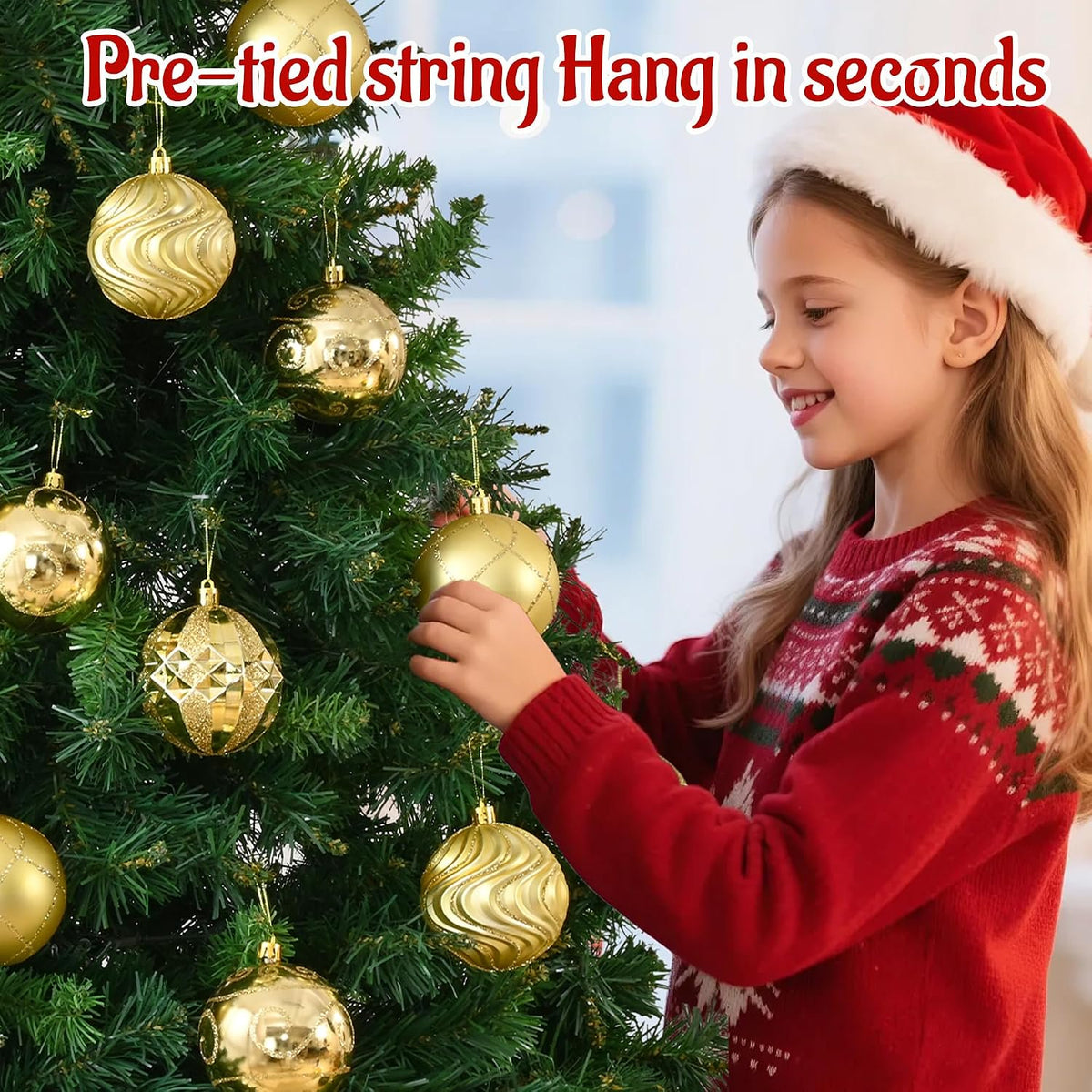 Waipfaru 16Pcs Christmas Ball Ornaments,3.15" Shatterproof Hanging Xmas Ornaments Set for Christmas Holiday Party Decoration