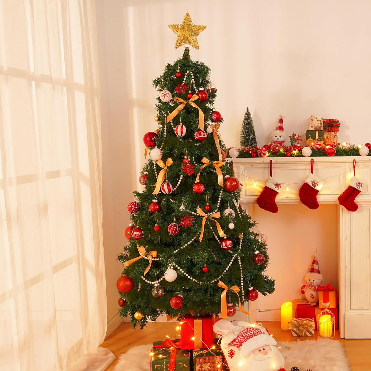 Waipfaru Christmas Balls Ornaments for Xmas Tree,50Pcs Shatterproof Christmas Tree Decorations, 2.36" Hanging Xmas Ball Ornaments Set for Holiday Party Decoration