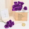 Waipfaru Glitter Roses Bouquet Purple,24pcs Glitter Artificial Flowers,DIY Glitter Everlasting Rose Bouquet with Stem for Valentine's Day Gifts,Engagement,Anniversary,Wedding