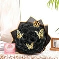 Waipfaru Glitter Roses Bouquet Black,24pcs Glitter Artificial Flowers,DIY Glitter Everlasting Rose Bouquet with Stem for Valentine's Day Gifts,Engagement,Anniversary,Wedding