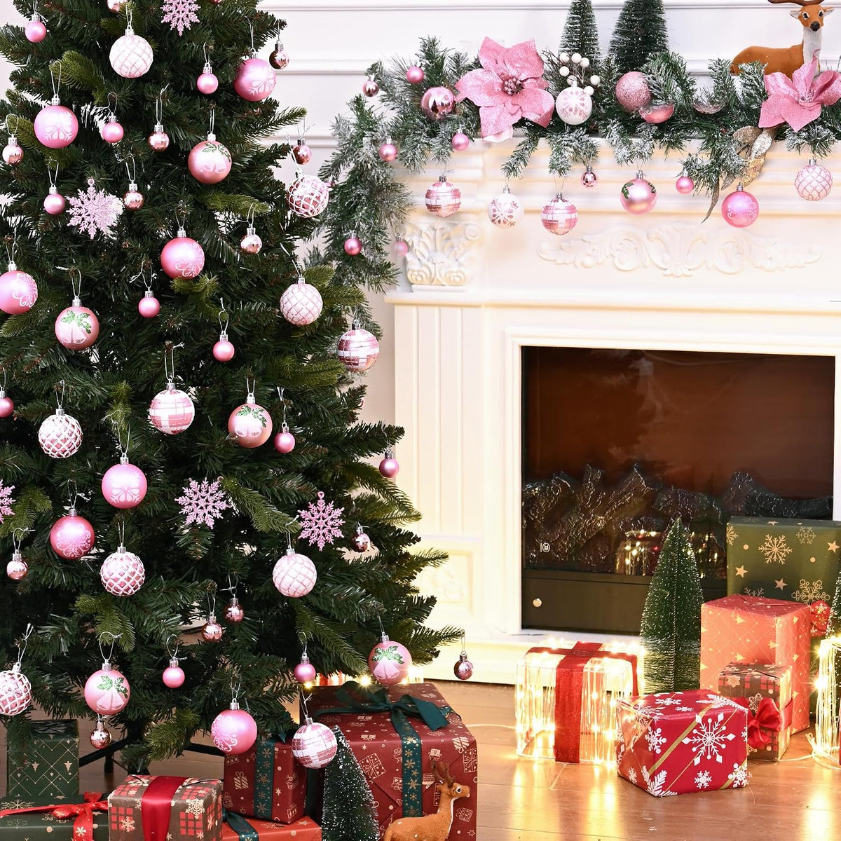 Waipfaru Christmas Balls Ornaments for Xmas Tree,50Pcs Shatterproof Christmas Tree Decorations, 2.36" Hanging Xmas Ball Ornaments Set for Holiday Party Decoration