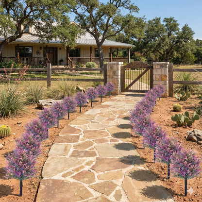 Waipfaru 2 Pack Artificial Topiary Trees for Outdoors,21" Faux Boxwood Ball Shrubs with Ground Spikes,UV Resistant Fake Plants for Front Porch, Garden, Patio Home Decor