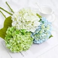 Waipfaru 4Pcs Hydrangea Artificial Flowers,20" Faux Hydrangea Flower with Stems,Full Latex Real Touch Hydrangea Flowers for Office Home Party Wedding Decor(Blue)
