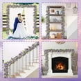 Waipfaru Spring Garland with Flowers, 6ft Artificial Lavender Vines for Mantle, Purple Wildflower Garland for Wedding Party Table Centerpiece Decor