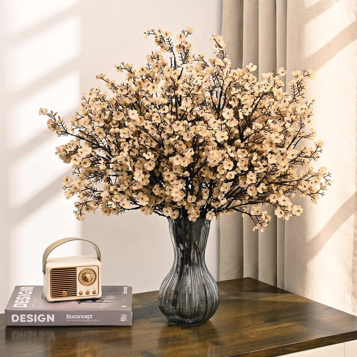 Waipfaru 20Pcs Artificial Fall Flowers Babys Breath Flower Bulk,Real Touch Silk Gypsophila Bouquets for Home Festival Decor