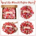 Waipfaru 18" Valentines Day Mesh Wreath for Front Door,Handmade Red & Pink Deco Mesh Wreath with Wooden Sign,Romantic Heart Ribbon Door Hanger for Valentine Decorations