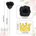 Waipfaru Glitter Roses Bouquet Black,24pcs Glitter Artificial Flowers,DIY Glitter Everlasting Rose Bouquet with Stem for Valentine's Day Gifts,Engagement,Anniversary,Wedding